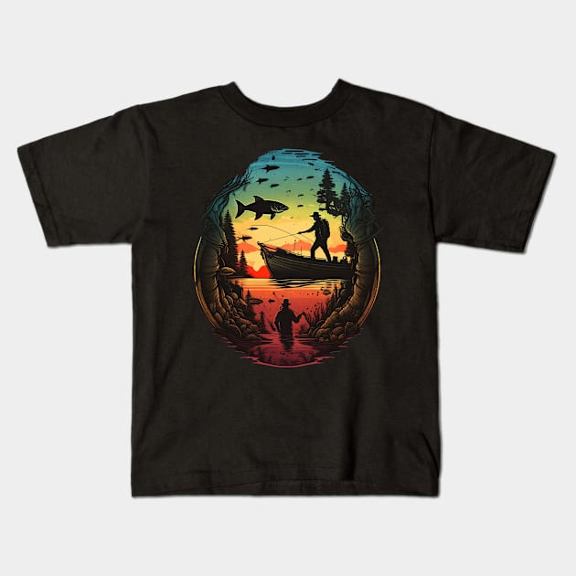 Gone Fishing Kids T-Shirt by SLMGames